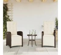 vidaXL Chaises inclinables de jardin lot de 2 avec repose-pied