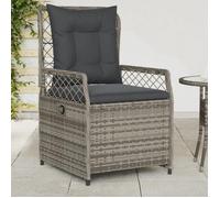 vidaXL Fauteuil de jardin 2 pcs. Réglable Gris Poly Rattan