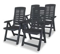 vidaXL Chaises inclinables de jardin lot de 4 Plastique Anthracite 275071