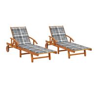 vidaXL Chaises Longues 2 pc - Acacia Solide