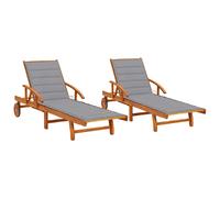vidaXL Chaises longues 2 pcs - Acacia
