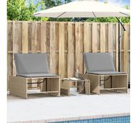 vidaXL Chaises longues - Beige