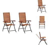 vidaXL Chaises longues de jardin 2 pcs. Acacia Massif - Chaises de jardin