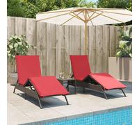 VidaXL Chaises Longues Lot de 2 Résine Tressée