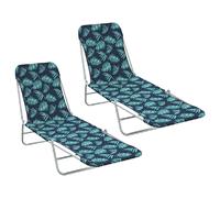 vidaXL Chaises Longues Pliables - Motif Feuilles