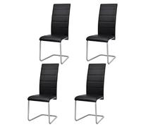 VidaXL Chaises noir similicuir (lot de 4)