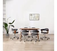 vidaXL Chaises Pivotantes 6 pcs - Gris Bois Courbé