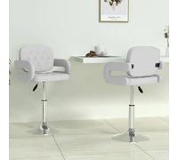 vidaXL Chaises pivotantes à manger - Blanc