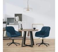 Vidaxl Chaises pivotantes à manger lot de 2 - Bleu velours
