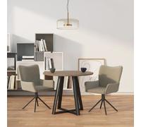 vidaXL Chaises pivotantes à manger lot de 2 Gris clair