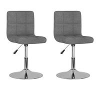 vidaXL Lot de 2 chaises pivotantes – Tissu gris clair – H. 71 cm