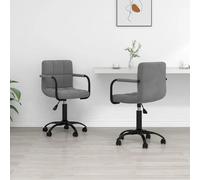vidaXL Chaises Pivotantes à Manger Lot de 2 - Gris Foncé
