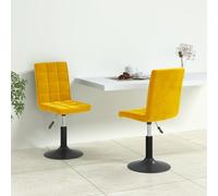 vidaXL Chaises pivotantes à manger lot de 2 jaune moutarde velours