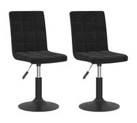 vidaXL Chaises pivotantes à Manger Lot de 2 Noir Velours
