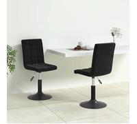 vidaXL Chaises pivotantes à manger 335738 – Lot de 2, velours noir, acier H.102,5 cm