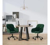vidaXL Chaises pivotantes à manger - Lot de 2 - Vert foncé