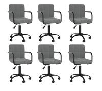 vidaXL Chaises Pivotantes à Manger Lot de 6 - Gris Foncé