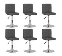 vidaXL Chaises pivotantes à manger Lot de 6 Tissu gris foncé