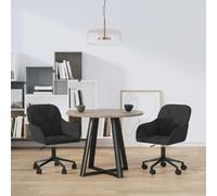 VidaXL Chaises Pivotantes à Manger - Noir Velours (Lot de 2)