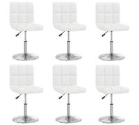 vidaXL Chaises pivotantes - Blanc Similicuir