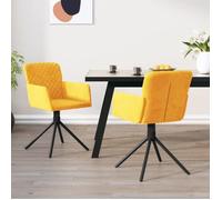 vidaXL Chaises pivotantes de salle à manger 2 pcs Jaune Velours 344797