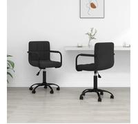 vidaXL Chaises pivotantes à manger lot de 2 noir velours
