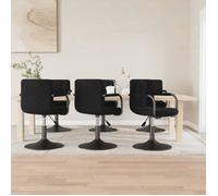 vidaXL Chaises pivotantes de salle à manger – Lot de 6 – Velours noir (100% polyester)