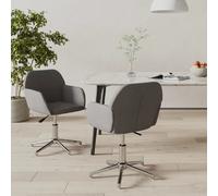 VIDAXL Chaises pivotantes - Gris clair Tissu