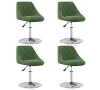 vidaXL Chaises Pivotantes Lot de 4 - Vert Foncé Velours