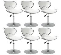 vidaXL Chaises pivotantes - Lot de 6 - Blanc