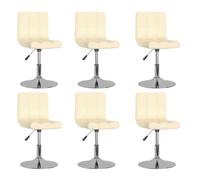 vidaXL Chaises Pivotantes - Lot de 6 Crème Tissu