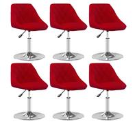 vidaXL Chaises pivotantes lot de 6 - Rouge bordeaux