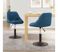 vidaXL Chaises pivotantes velours - Bleu