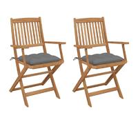 vidaXL Chaises pliables - Acacia avec coussins
