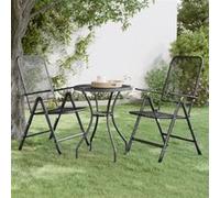 vidaXL Chaises de jardin pliantes 2 pcs. Grillage déployé Anthracite