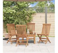 vidaXL Klappbare Gartenstühle 4 Stk. Massivholz Teck