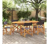 vidaXL Chaises pliables de jardin - Acacia massif gris foncé lot de 6