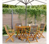 vidaXL Chaises pliables de jardin - Acacia massif gris lot de 4