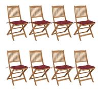 VidaXL 3075030, Terrasse, Siège couvert, Bois d'acacia, Rouge, Polyester, 485 mm