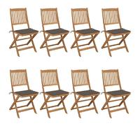 VidaXL 3075029, Terrasse, siège rembourré, Bois d'acacia, Gris brun, Polyester, 485 mm