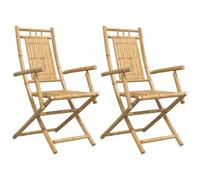vidaXL Chaises pliables de jardin Bambou 46x66x99 cm Lot de 2