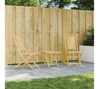 vidaXL Chaises pliables de jardin lot de 2 46x66x99 cm bambou, chaise pliable, meuble d'extérieur, chaise à manger, meuble 368037 Marron G
