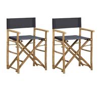 vidaXL Chaises pliables de jardin lot de 2 - Gris foncé