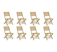 vidaXL Chaises Pliables de Jardin Lot de 8 Bois Massif d'acacia, Chaise de Jardin en Bois, Chaise Pliable, Meuble d'extérieur