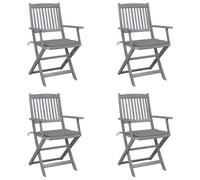 Vidaxl Chaises Pliables D'extérieur 4 Pcs Avec Coussins Bois D'acacia