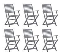 Vidaxl Chaises Pliables D'extérieur 6 Pcs Bois D'acacia Solide