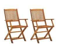 vidaXL Chaises de jardin pliantes 2 pcs. Bois massif acacia
