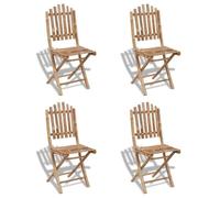 vidaXL Chaises de jardin pliantes en bambou 4 pcs