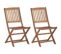 vidaXL Chaises de jardin pliantes 2 pcs. Bois massif acacia