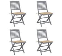 Vidaxl Chaises Pliables D'extérieur Lot De 4 Et Coussins Bois D'acacia
